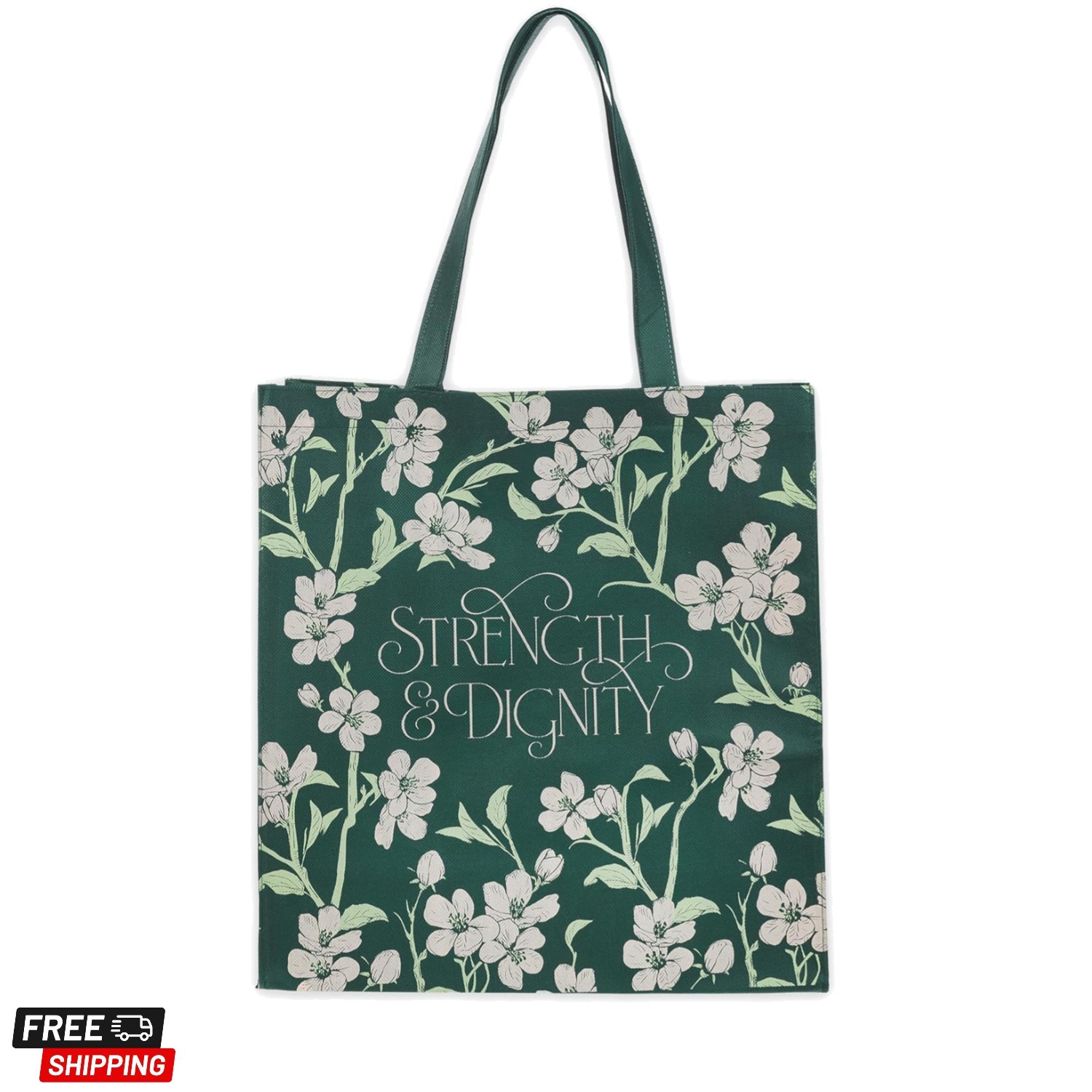 Reusable Inspirational Shopping Tote Bag for Women: Strength & Dignity Encour…