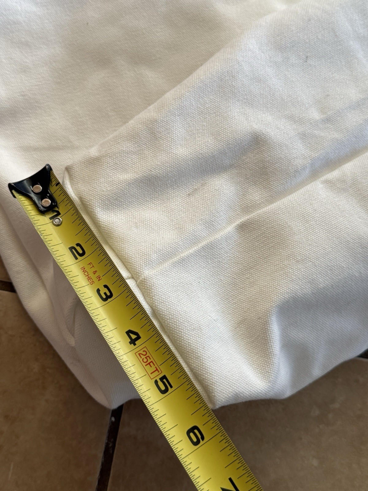 Saatva Canvas Tote Bag Large Organic Cotton Natural Ivory 21″ X 17″ X 5″