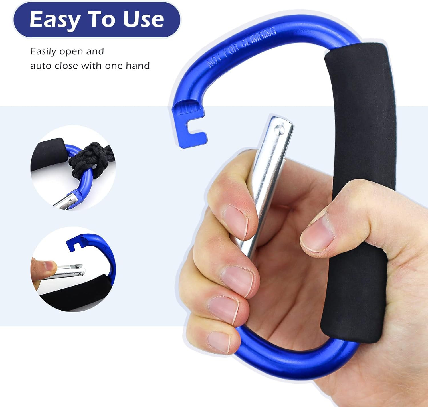 Grocery Bag Shopping Bag Holder Handle Carrier Tool Multi Purpose Snap Hook S…