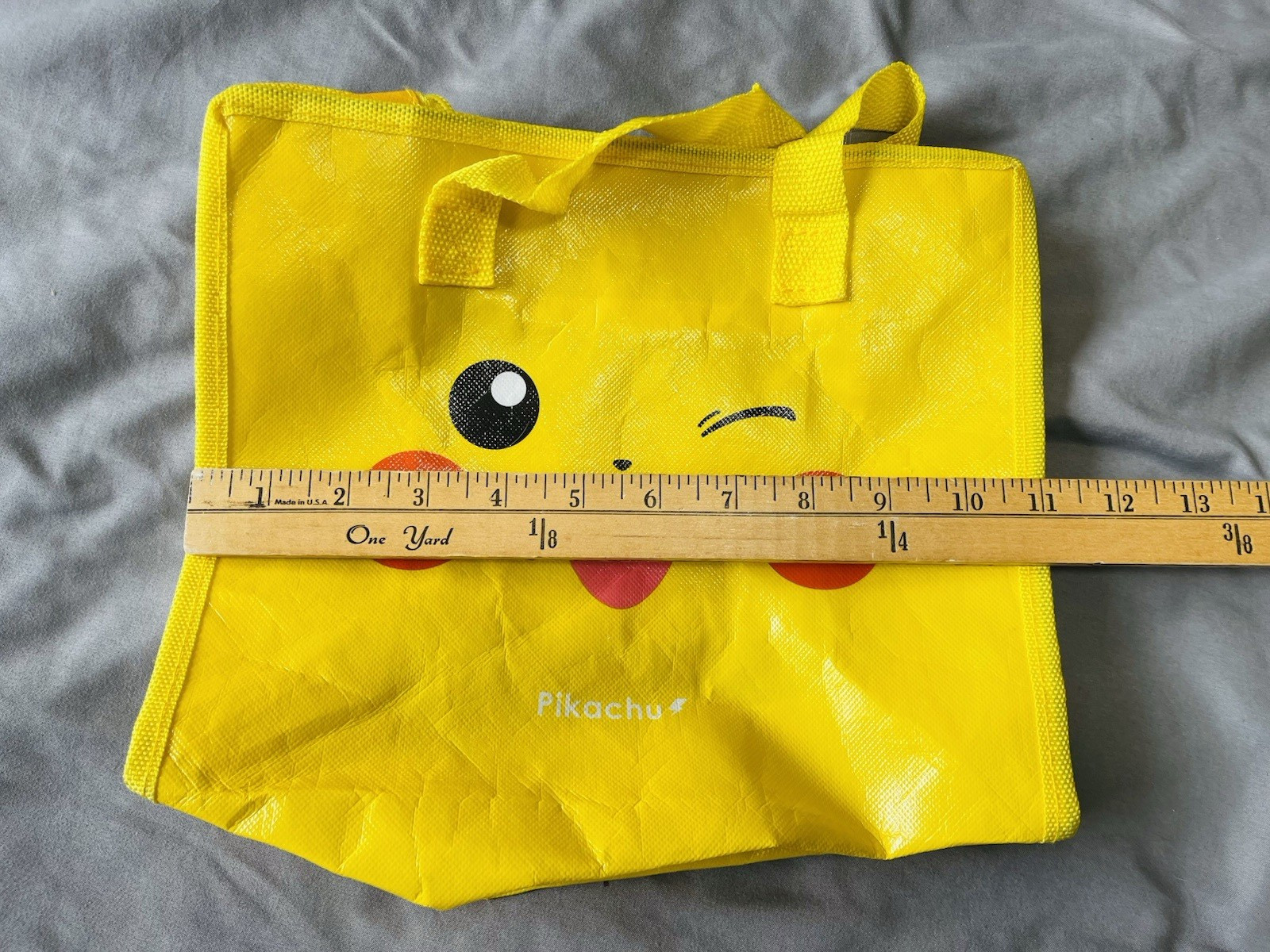 Pokémon Pikachu Zippered Reusable Shopping Bag Kids Tote Japanese Exc Con