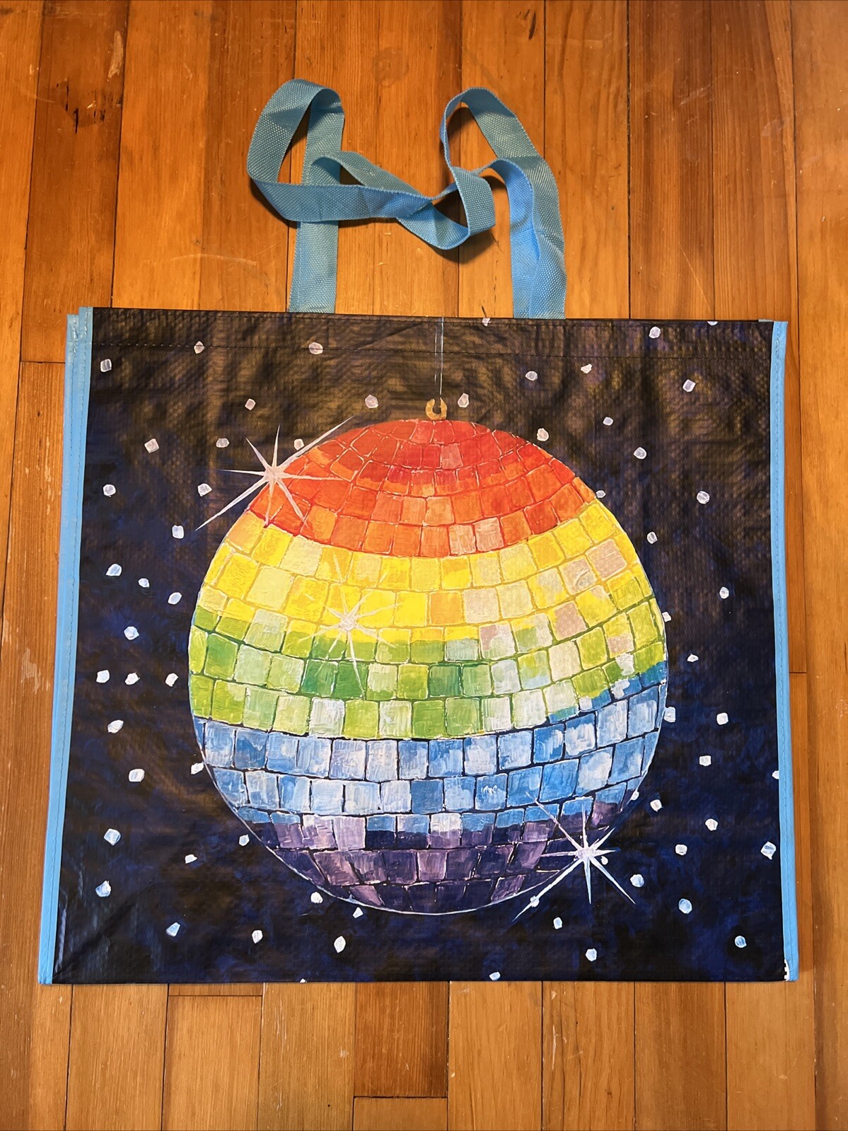 NEW TJX Shopping Bag PRETTY MIRROR BALL Colorful 🌈Reusable Tote Bag