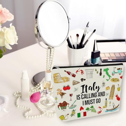 Girlly Italy Travel Essentials Gift: Small Makeup Bag Is Off White