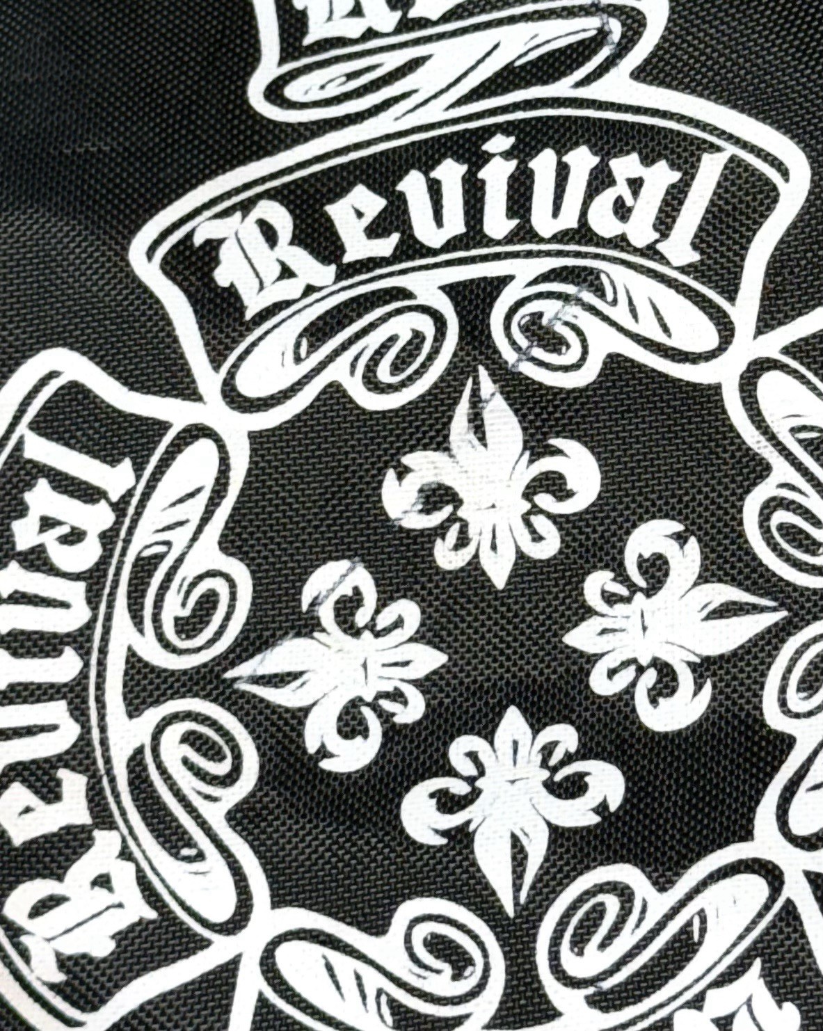 ROCK REVIVAL Buckle 13.5″x18.5″ Black Screenprint Logo Cinch Bag BACKPACK Tote