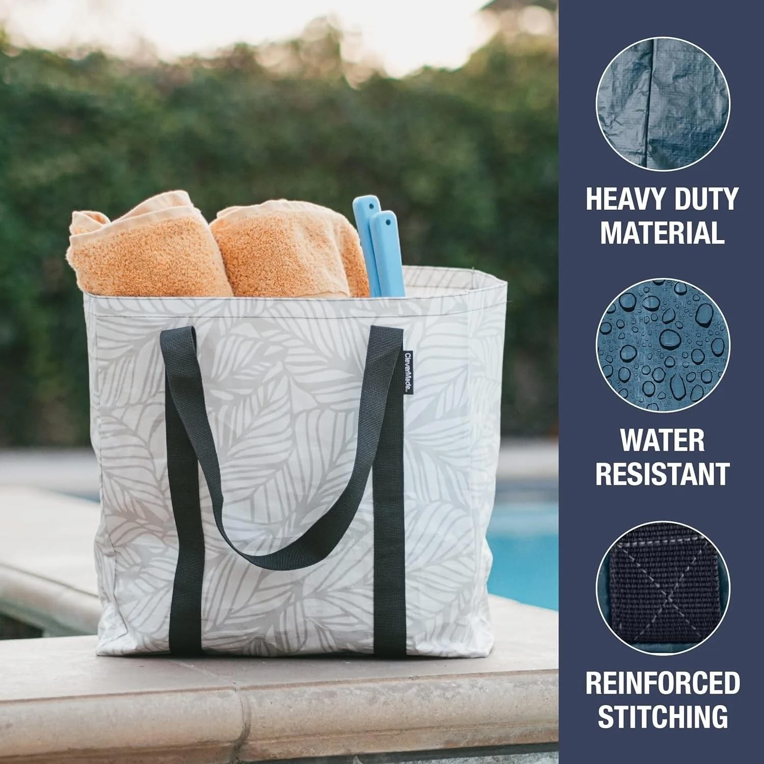 Reusable Grocery Bag XL 42L, Heavy Duty Storage Tote with Handles, Large Util…