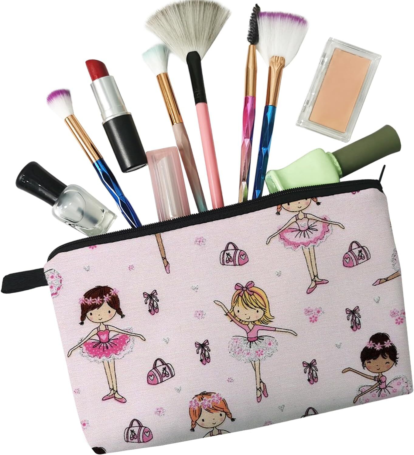 Cartoon Ballet Girl Cosmetic Bag for Women Cute Small Makeup Purse…
