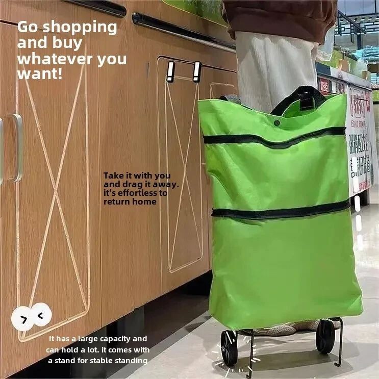 Foldable Shopping Trolley Bag – Wheeled, Reusable, Large, Eco-Friendly, Grocery