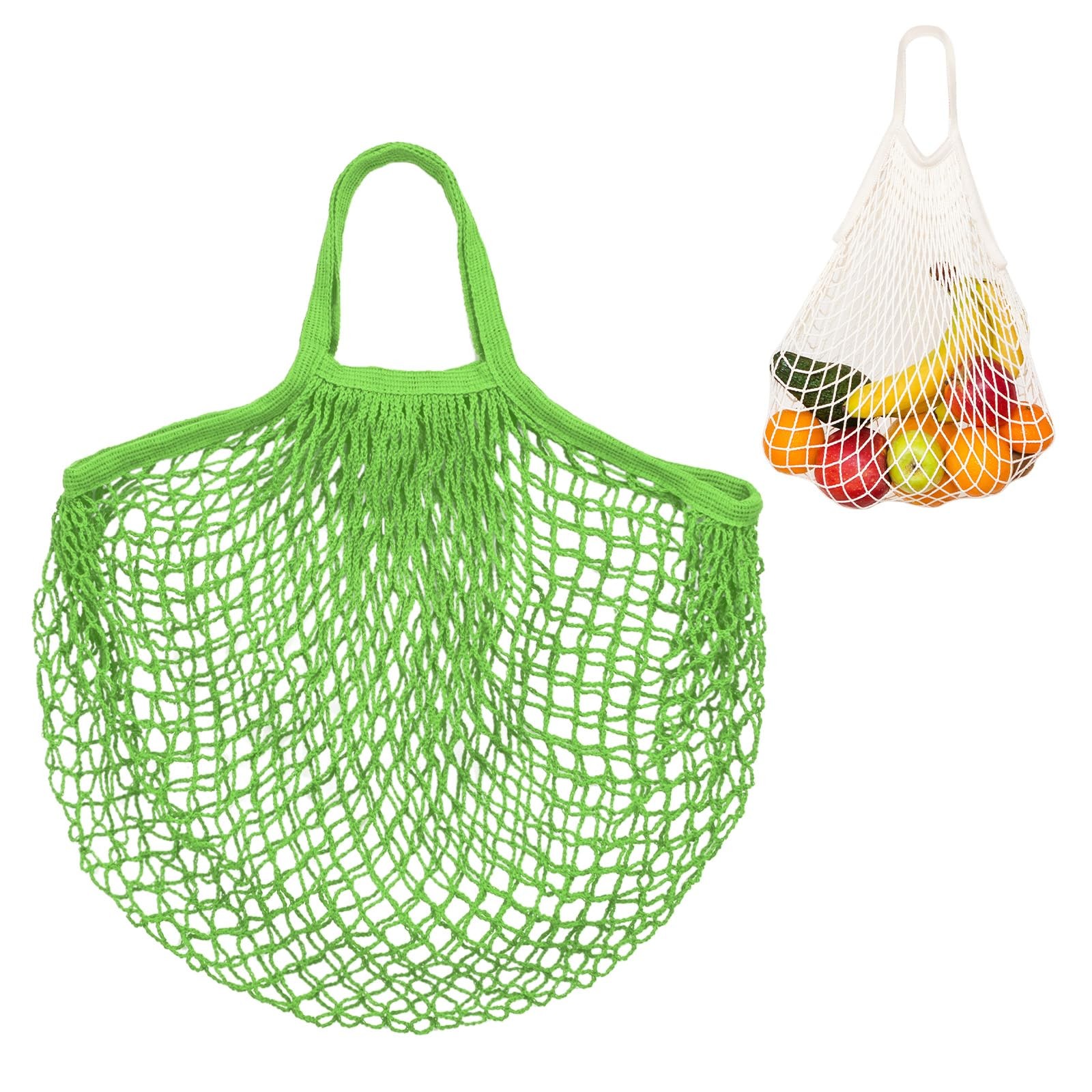M METERXITY 1-Pack Cotton Mesh Bag, Reusable Washable Net String Green
