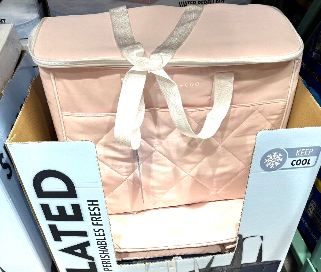 Keep Cool Insulated Reusable Shopping Bag Cooler PINK XL Costco NEW Rare NEW