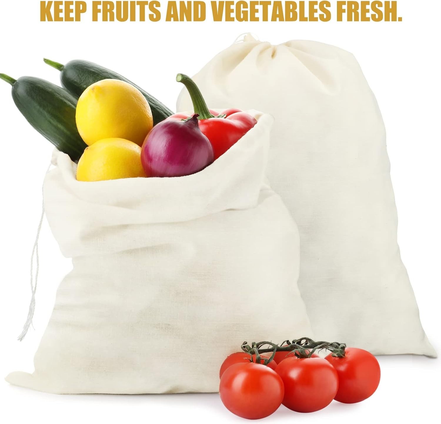 Cotton Drawstring Bags 50 Pack 12×15 Inches Reusable Linen Storage Pouches fo…