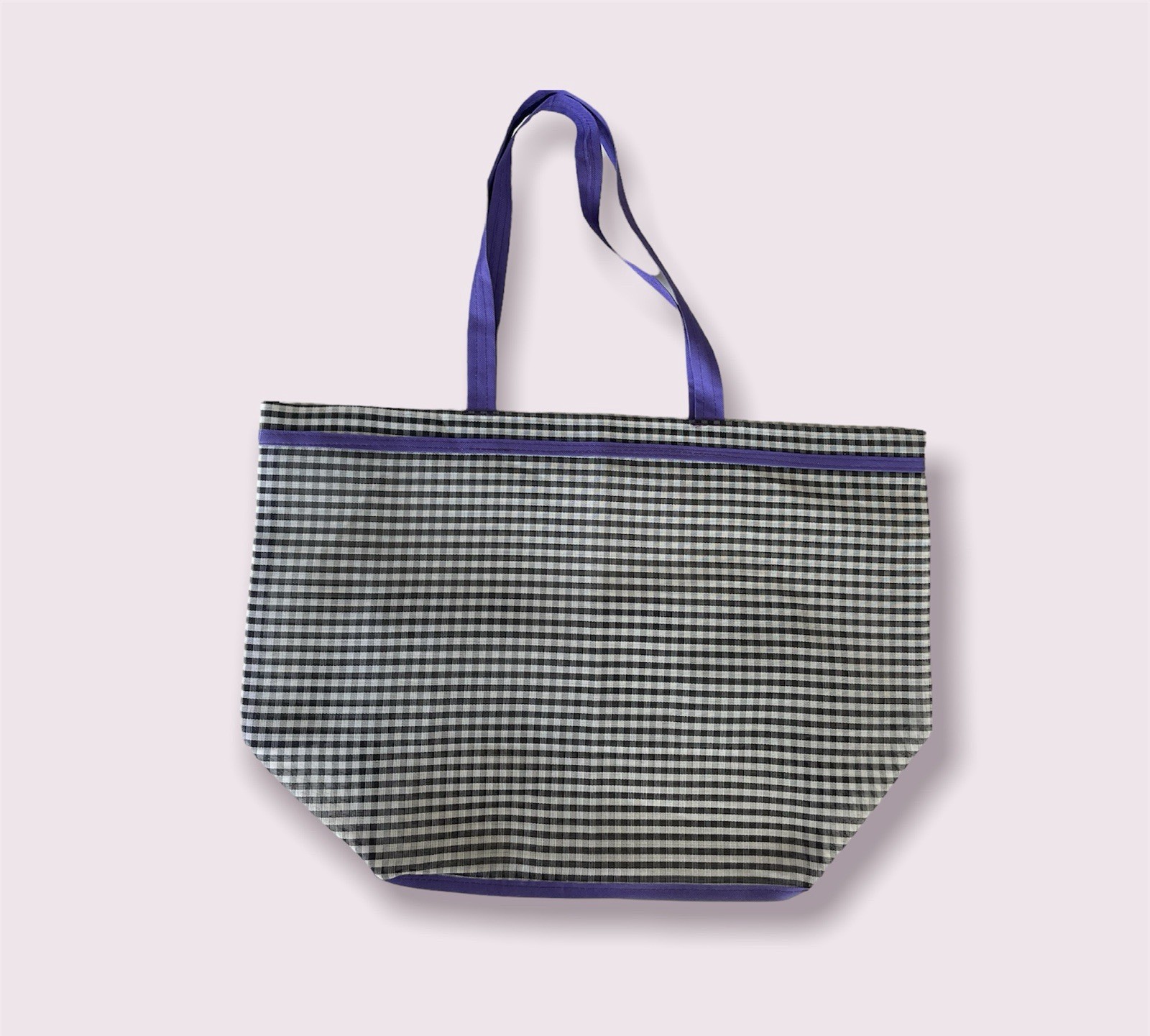 Foldable Striped Reusable Shopping Bag Red Multicolor Synthetic Fabric