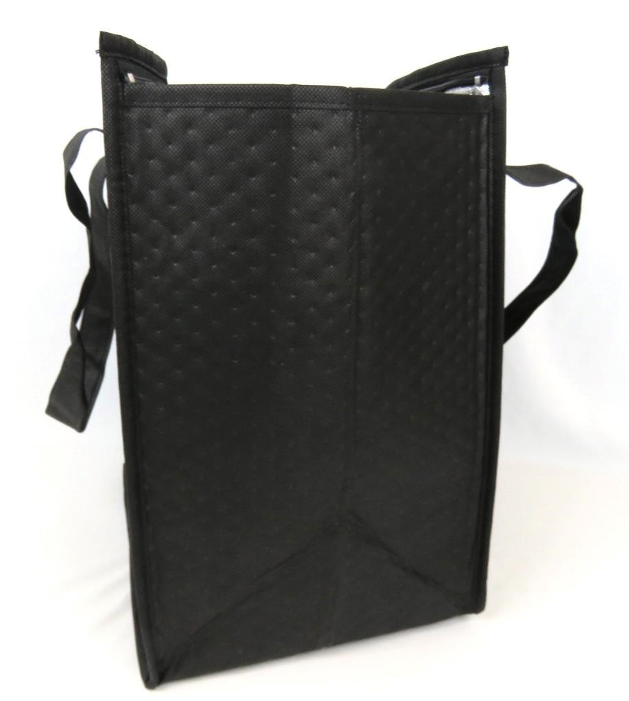 INSULATED Grocery Bag Reusable Large Cooler Shopping Tote BLACK SRF Logo