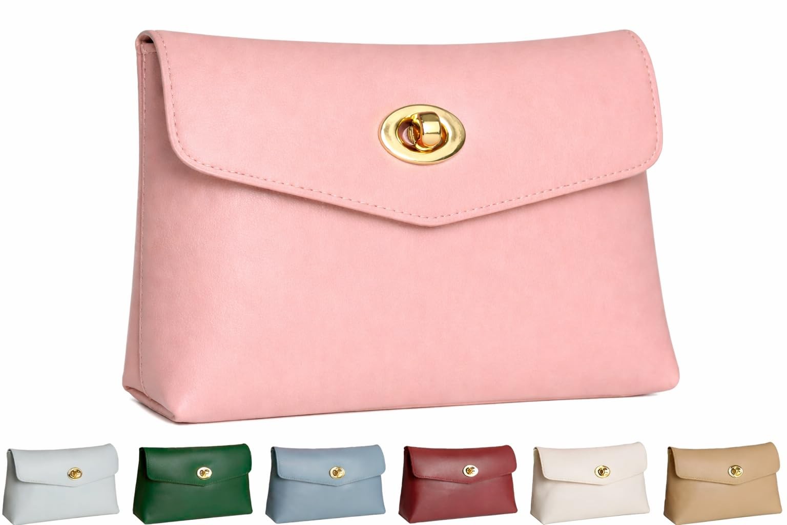Cosmetic Bag Travel Makeup Pouch Organizer, Zipper Blush Pink