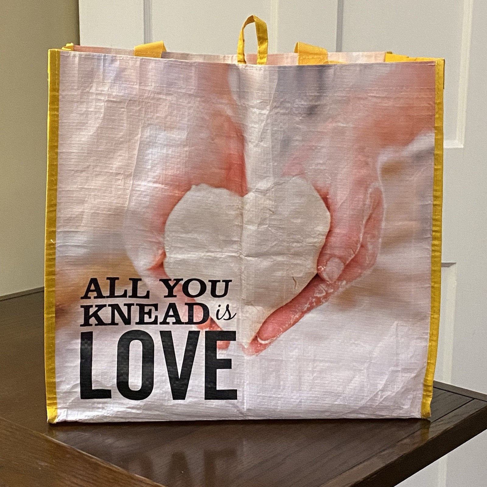 Giant Reusable Everyday Shopping Bag Tote ~ All You Knead is Love ~ Earthwise