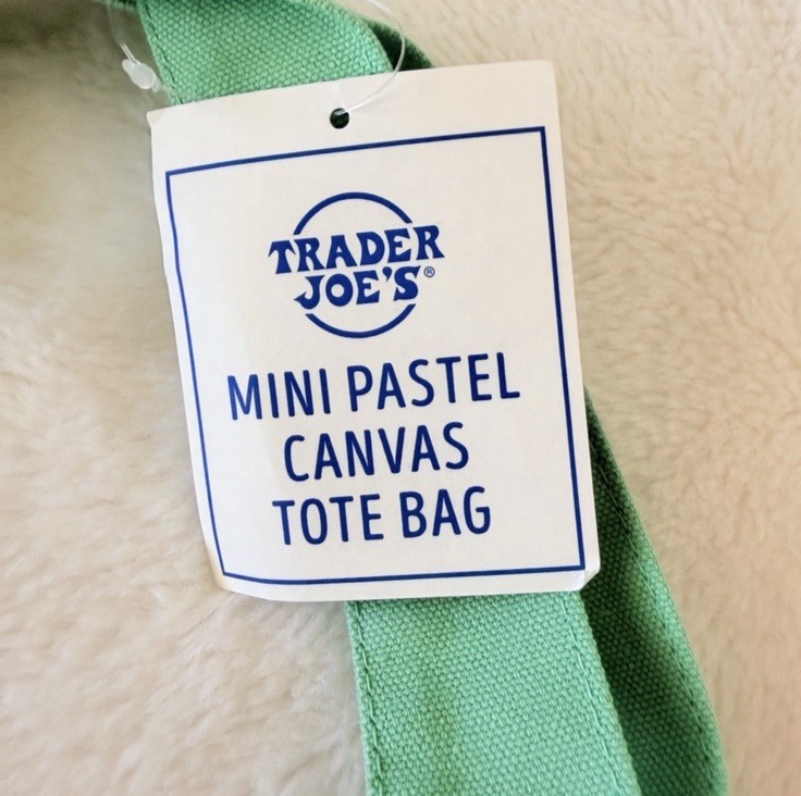 Set of 2 – Trader Joe’s Mini Pastel Canvas Tote Bag- Blue and Green – Viral