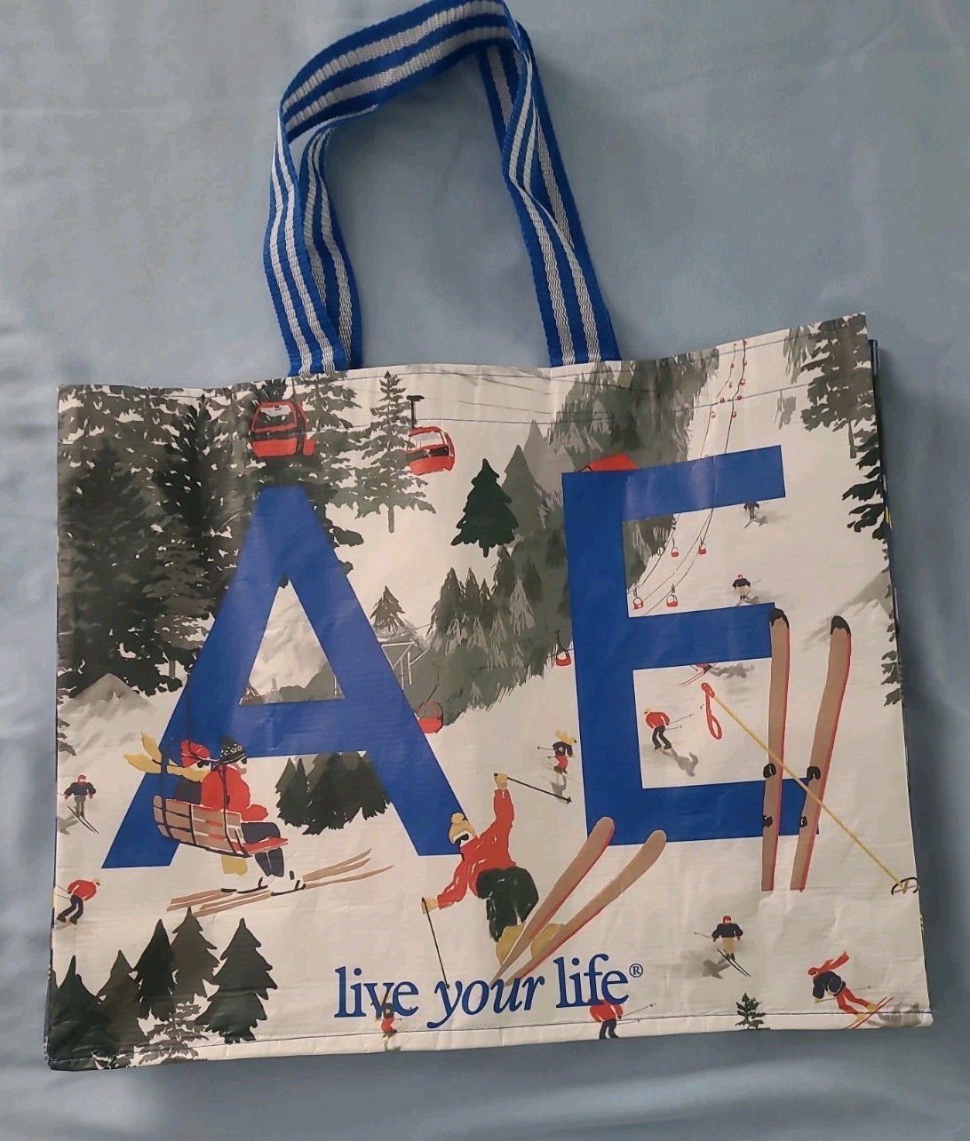American Eagle Winter Themed Live Your Life Reusable Shopping Bag