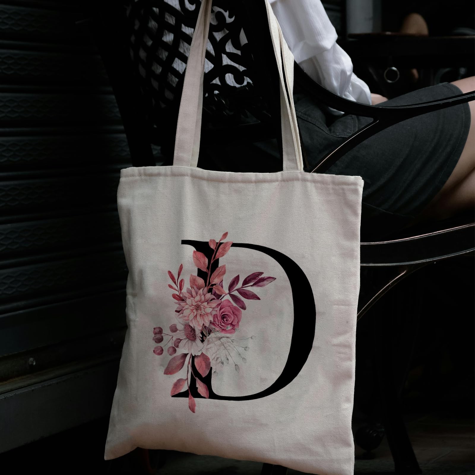 Initial Tote Bags for Women, Monogrammed Reusable Grocery Bags, Personalized …