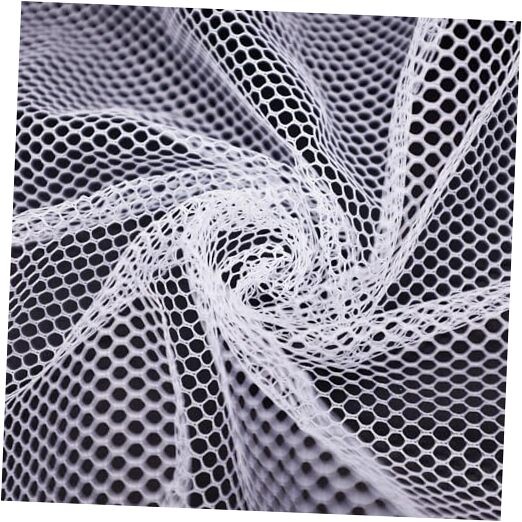 29.5 x 59 Inch White Mesh Fabric Slightly Stretchy for Sewing Projects,