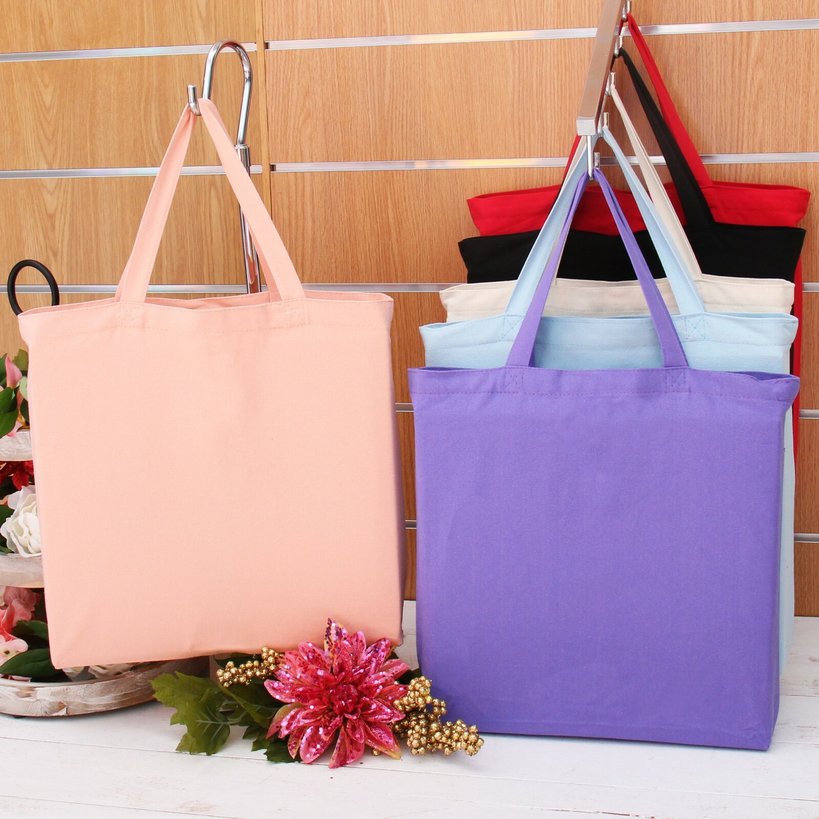 Large Cotton Canvas Shopping Grocery Tote Bags – Reusable-10oz Fabric 14.5x17x3″