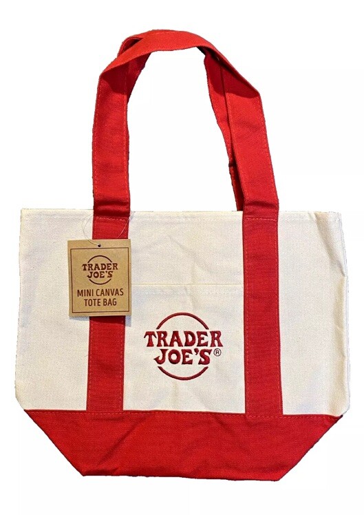 Trader Joe’s NEW Mini Canvas Tote Bag Reusable Limited Edition Color Red