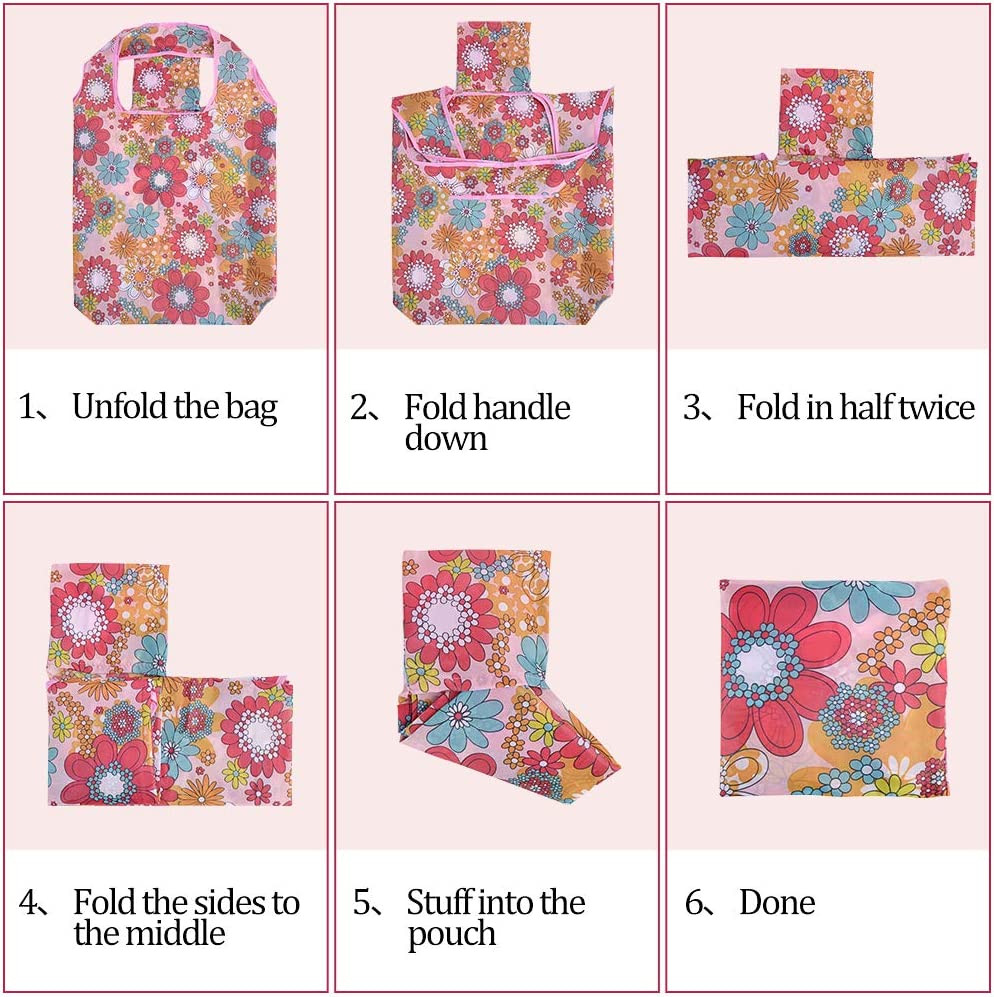 SZUAH 10 Pack Reusable Grocery Shopping Bags, Foldable Shopping Bags Grocery Tot