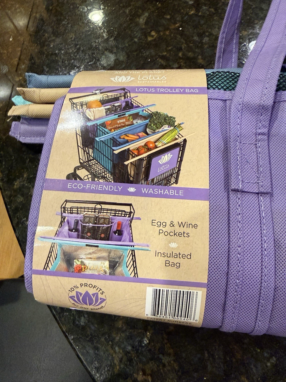 Lotus Shopping Cart Bags Wrap Bundle Grab and Go Eco Friendly Multicolor New 4
