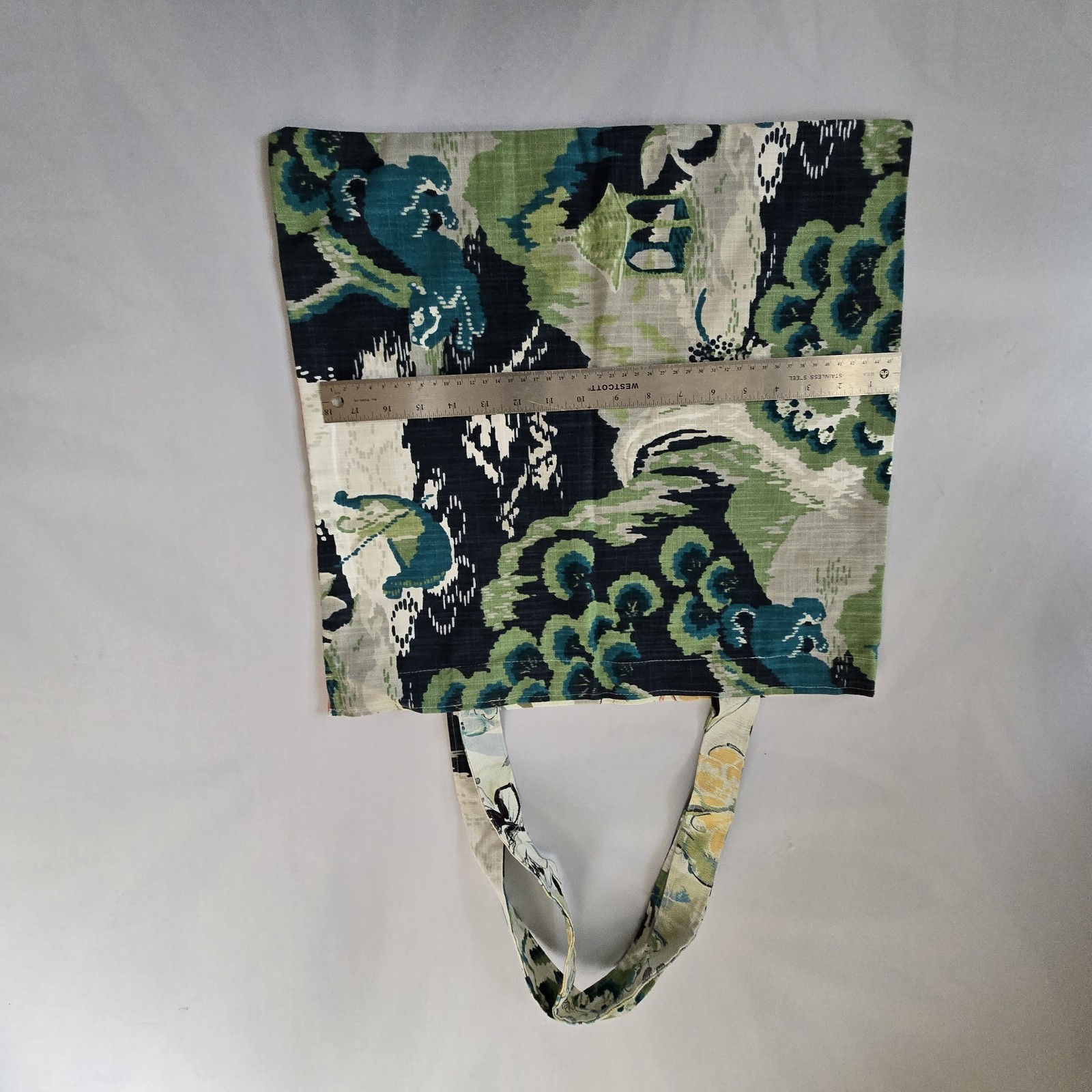 Handmade Floral & Nature Pattern Foldable Canvas Shopping Bag Medium Multicolor
