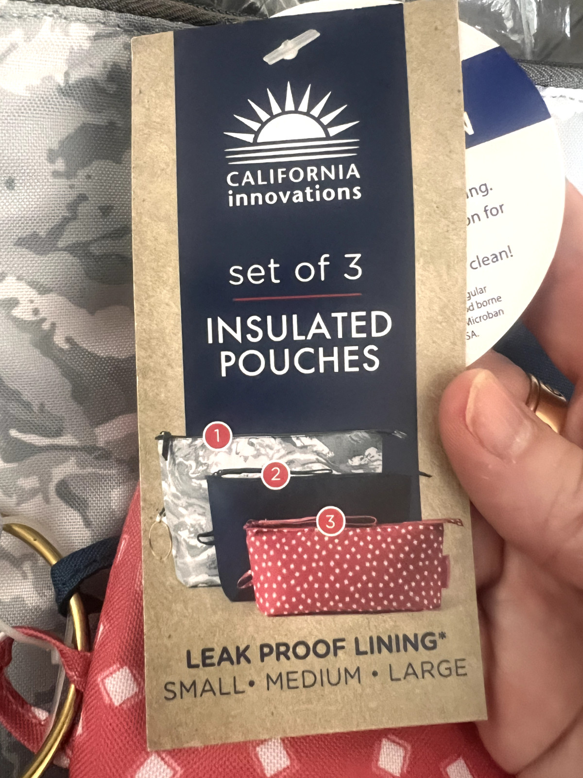 California Innovations Set of 3 Insulated Pouches – Microban Protection – NWT