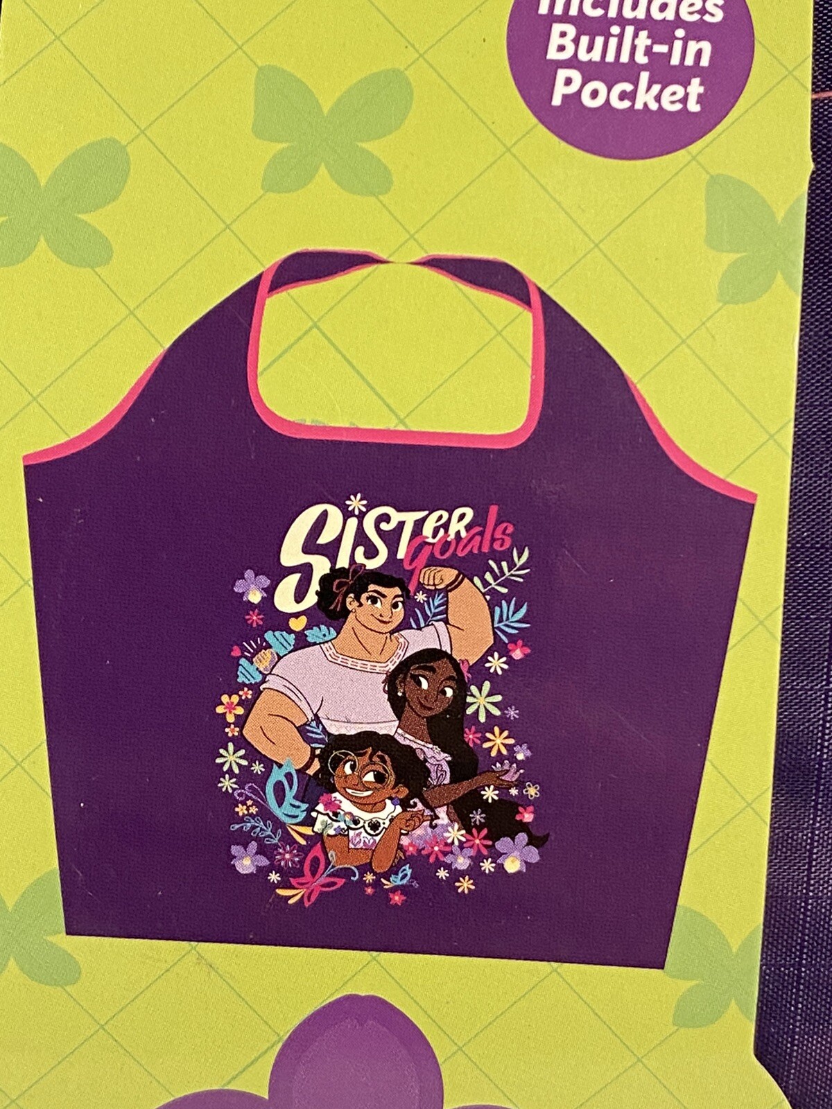 2022 Disney Encanto Sister Goals Reusable Bag Holds 4 Bags Groceries rare