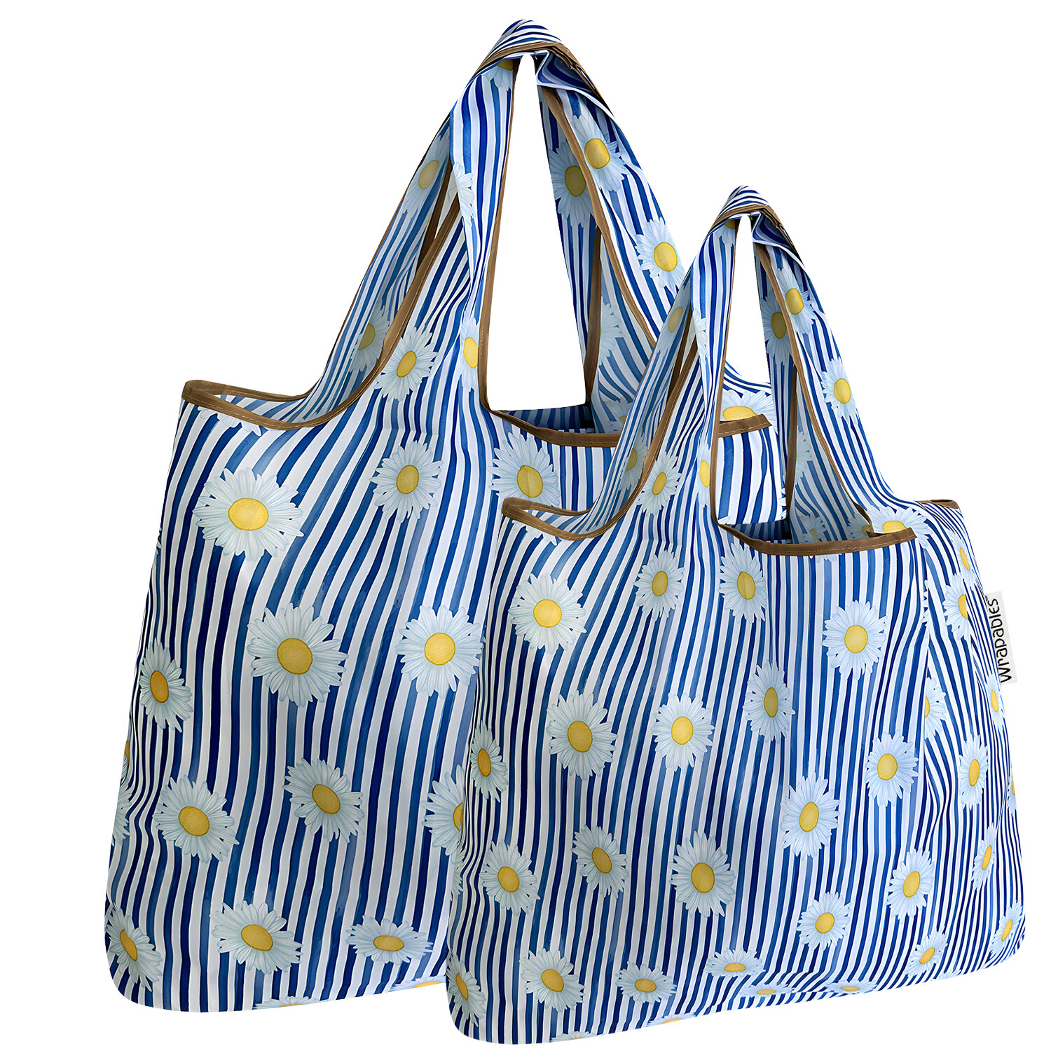 Wrapables Large & Small Foldable Tote Nylon Reusable Grocery Bags, Set of 2