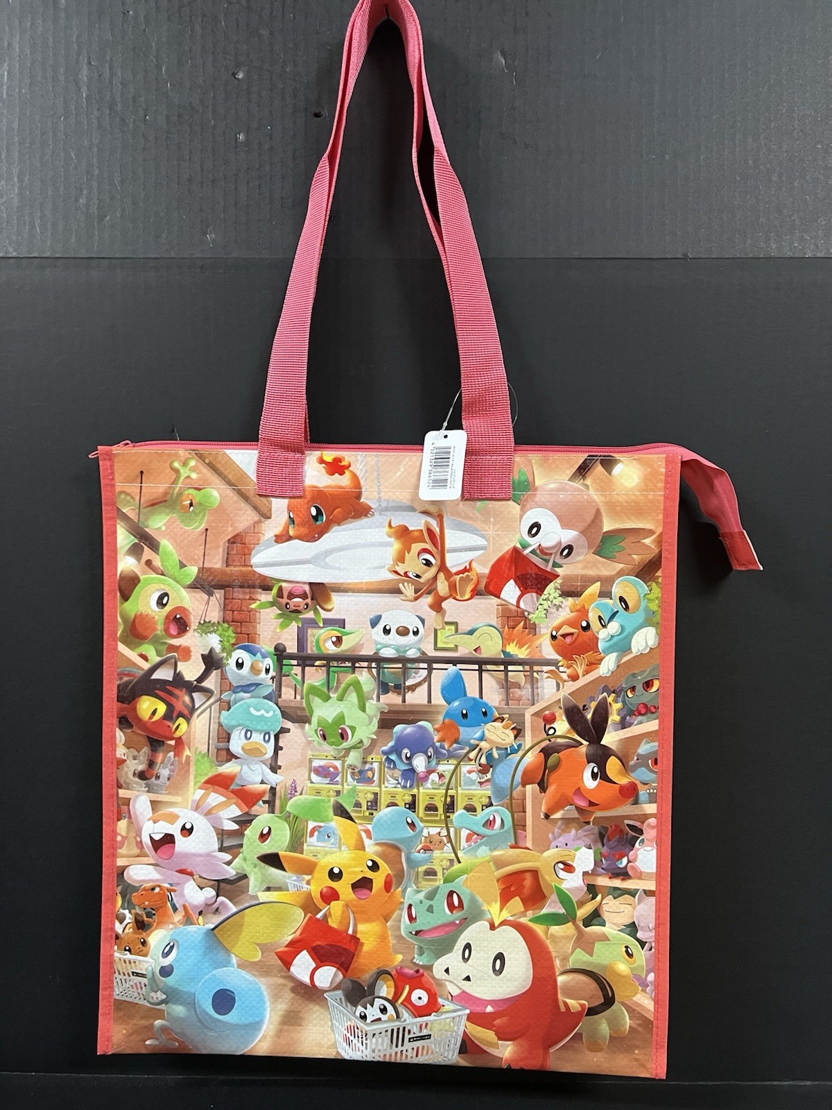 Pokemon Center Medium Zippered Reusable Vinyl Bag with Pokemon Characters NEW