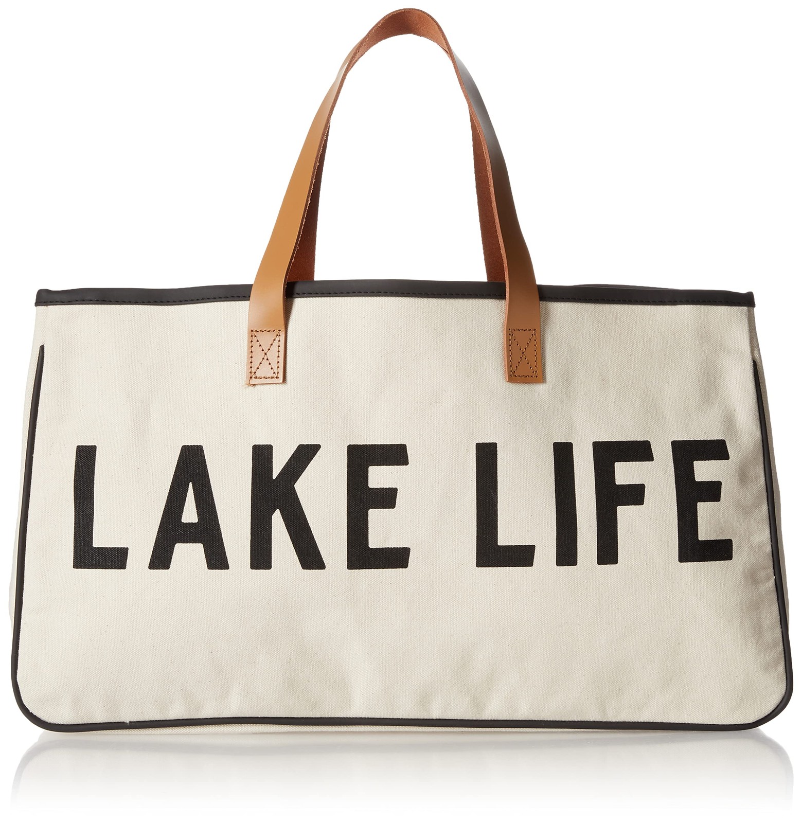 Creative Brands Pure Design Canvas Tote Bag, Large, Lake Life