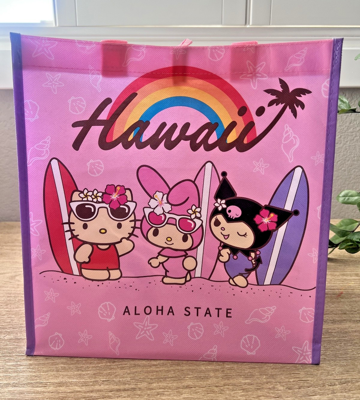 HAWAIIAN SANRIO I LOVE HAWAII HAWAII REUSABLE SHOPPING BAG BEACH BAG /TOTE, NEW