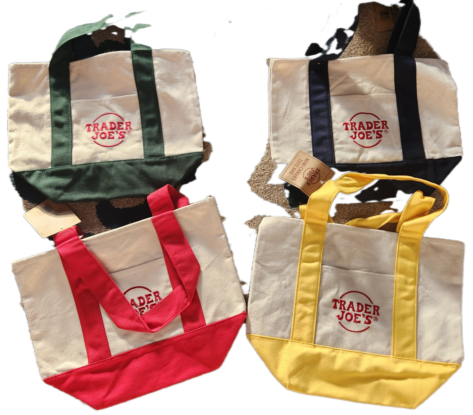 Trader Joe’s Mini Canvas Tote Bag Limited Edition Trader Joe Bag SET of (4)