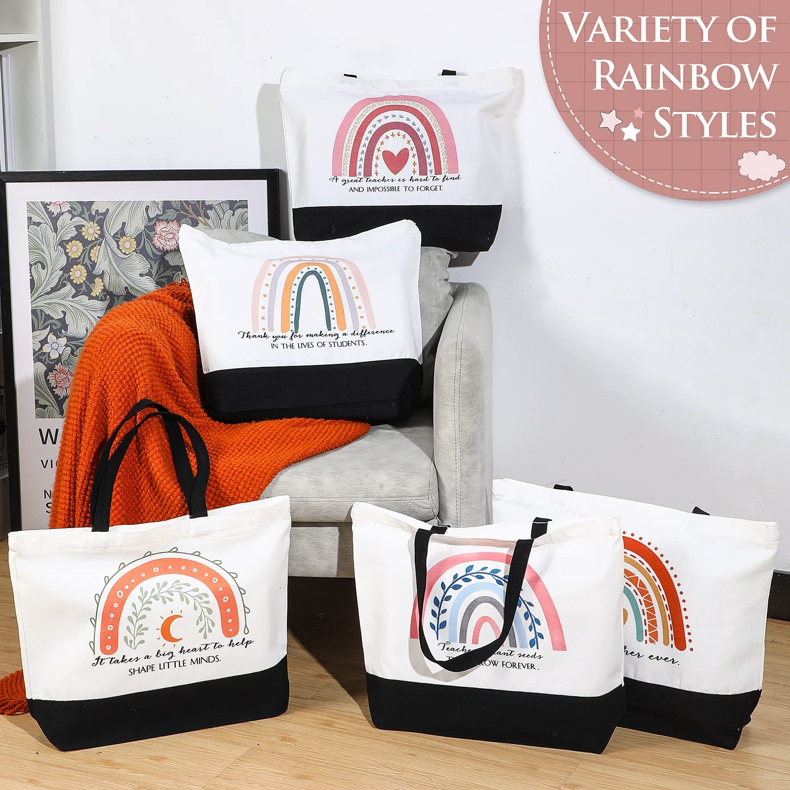 Woanger 20 Pcs End of Year Teacher Gifts Totes Bag Bulk for Women Thank You T…