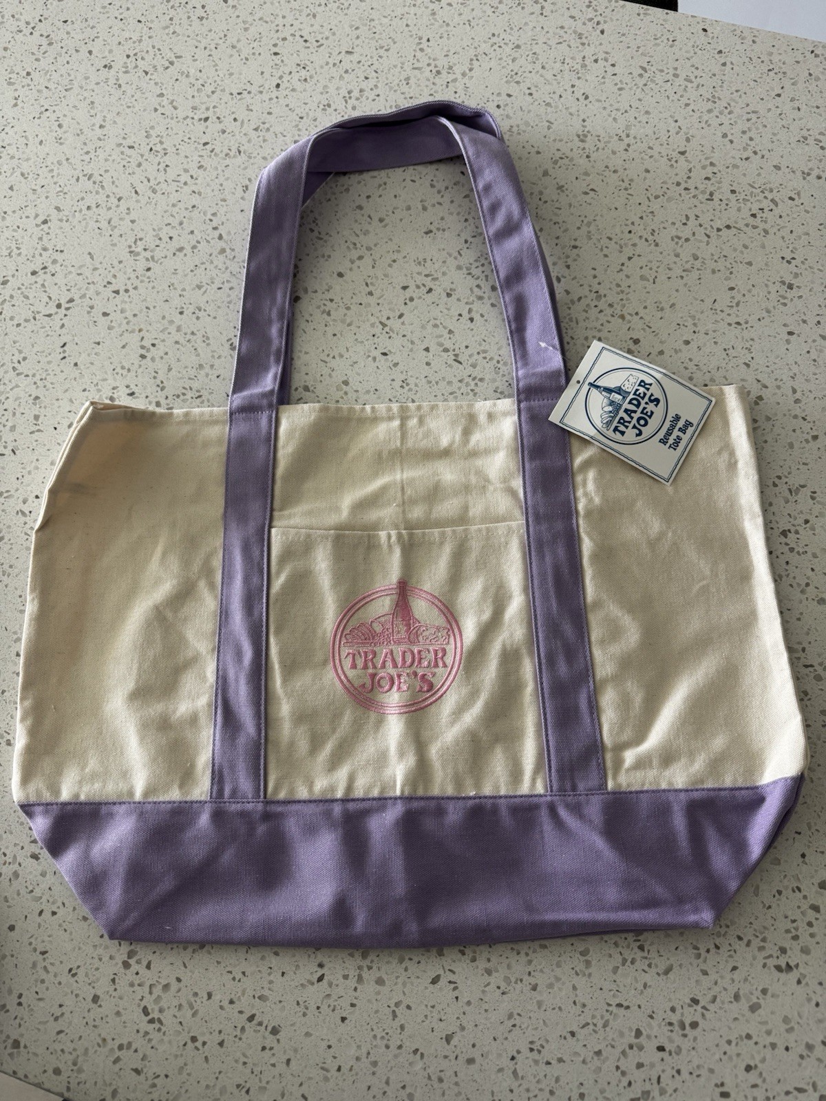 Trader Joe’s Large Tote Bag, Limited Edition Lavender, New With Tags