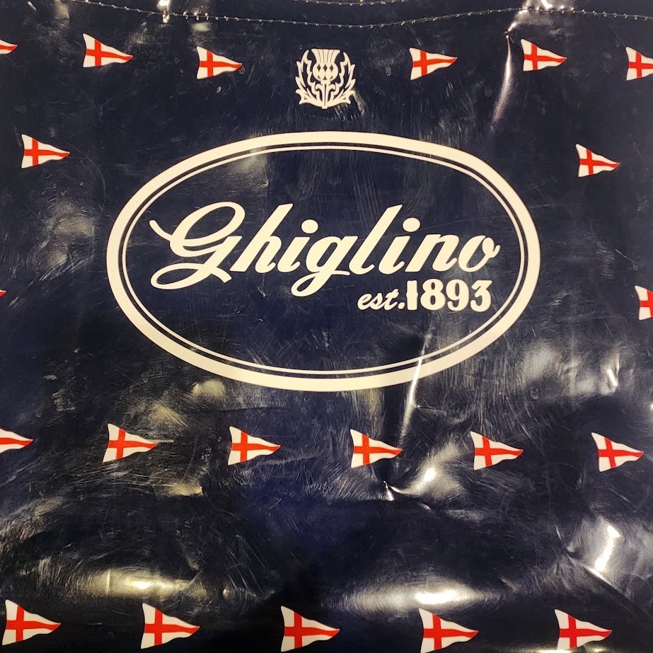Ghiglino 1893 Italy Recycle Navy Shopping Tote Reusable Bag Genova 16×13.5×5.5