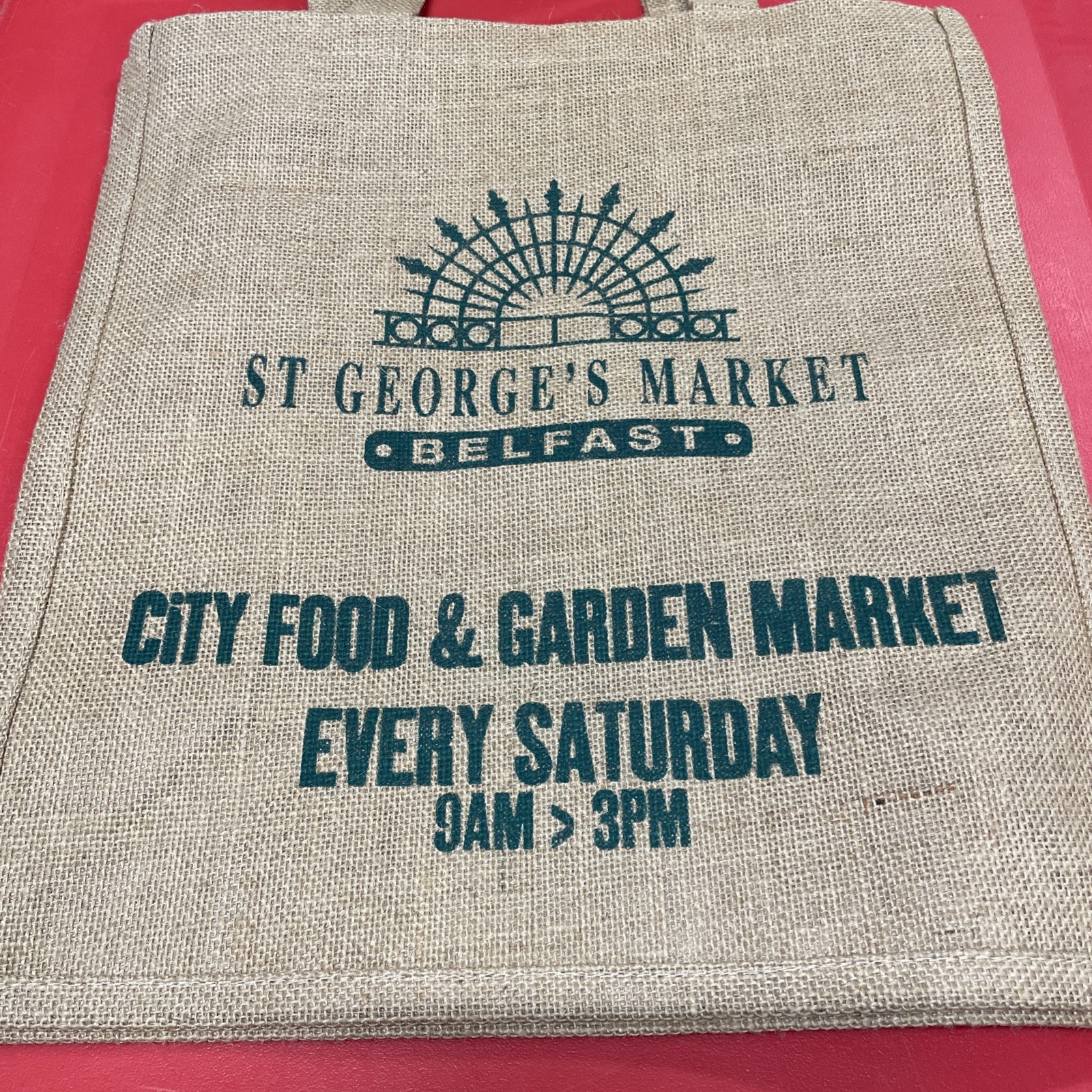 St. George’s Market Belfast, United Kingdom, Market Bag Jute Reusable Tote