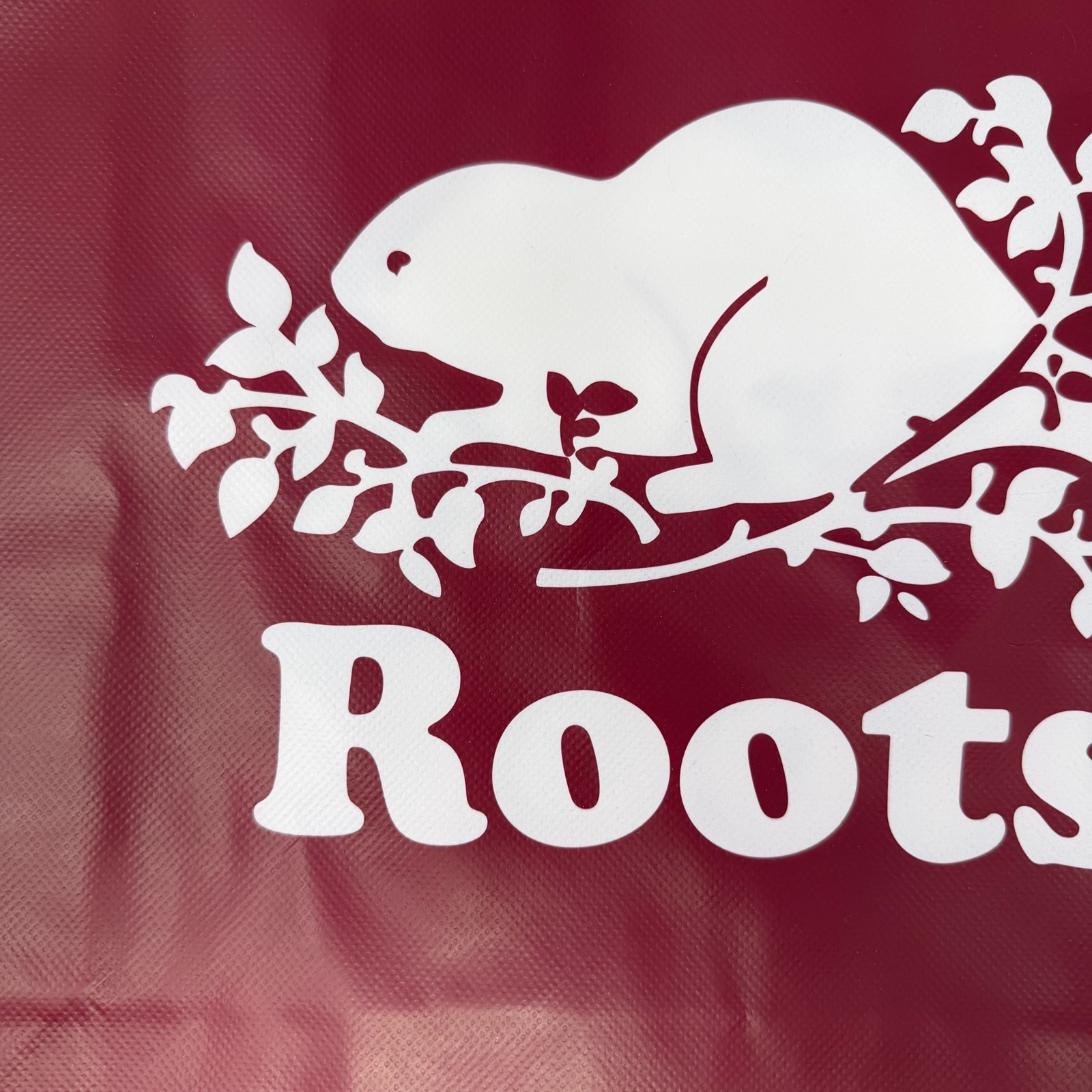 Roots Athletic Canada Maroon Reusable Shopping Bag Beaver Logo Preowned 16×14
