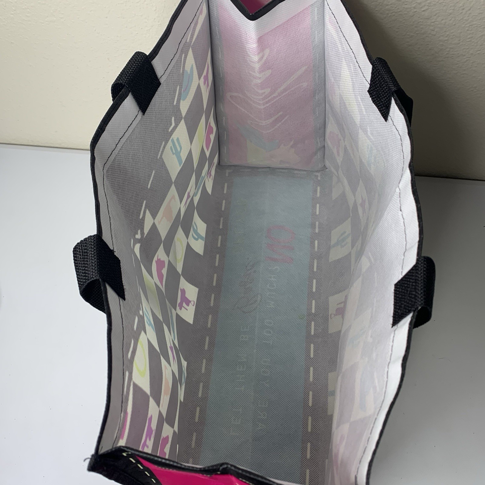 2flyco Reusable Tote Bag Yeehaw Whoa Let Them Be Basic Cactus Horse Saddle Boot