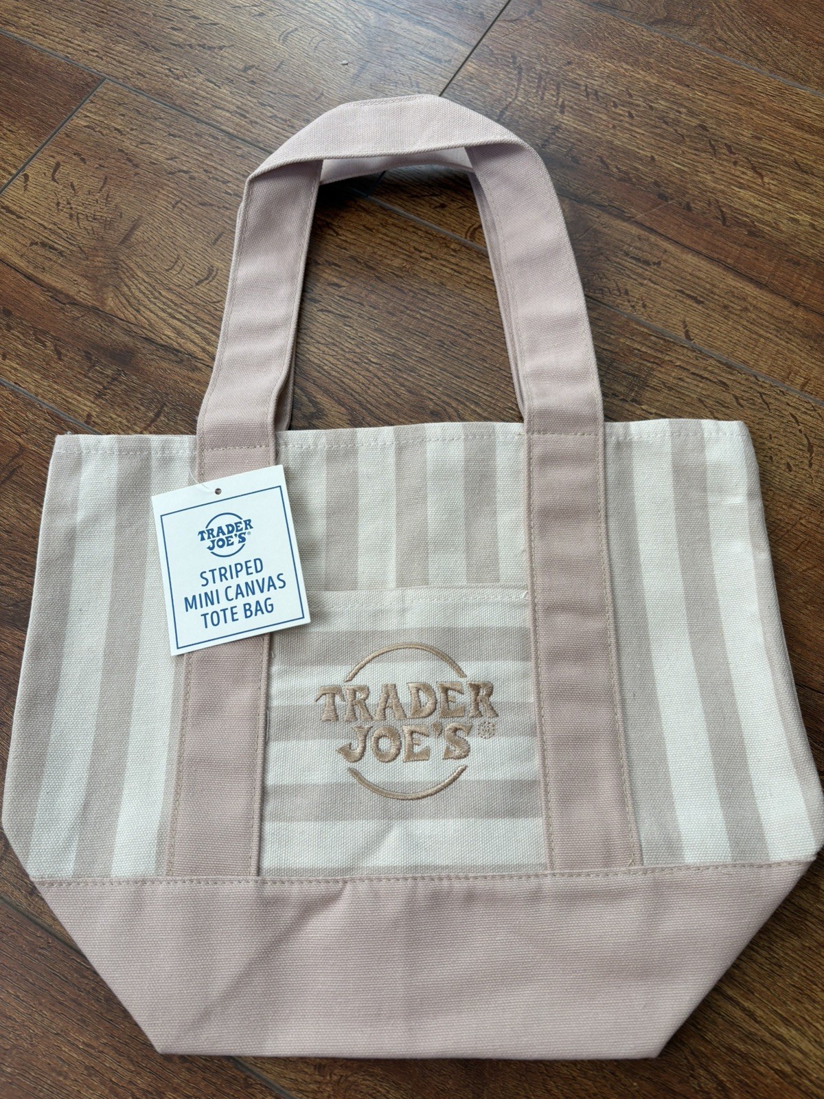 Trader Joe’s Mini Pastel Stripe Canvas Tote Bag Limited Edition Set of 4