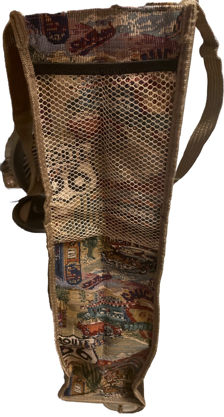 Rolling Shopping Cart Foldable Tote on Wheels Route 66 Tapestry Bag