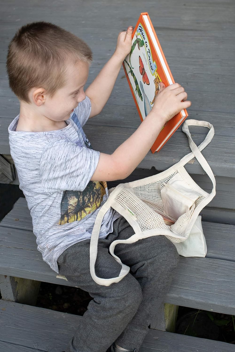 Reusable Mesh Grocery Shopping Bags – Organic Cotton Mesh Tote Bags – Net Farmer