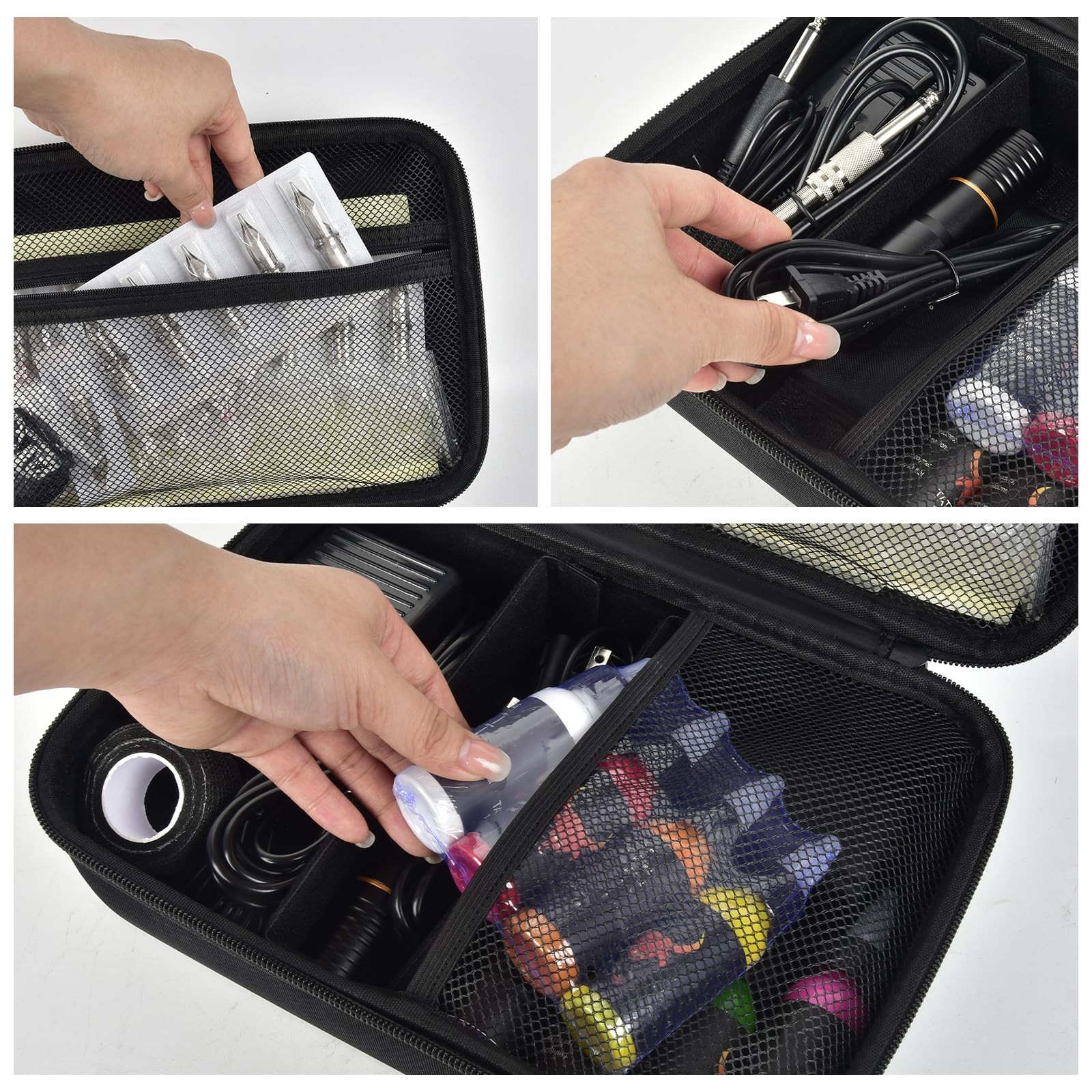 Tattoo Travel Case for Wormhole & Vidattx Gun Kits – Storage Black