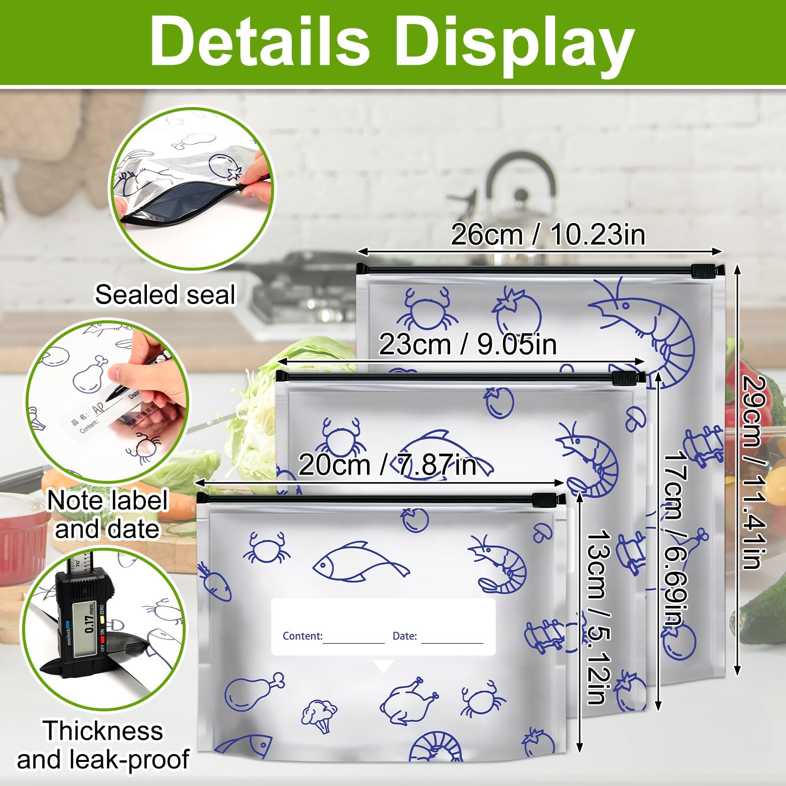 Reusable Aluminum Foil Sealable Storage Bags, 2026 New Medium, Silver