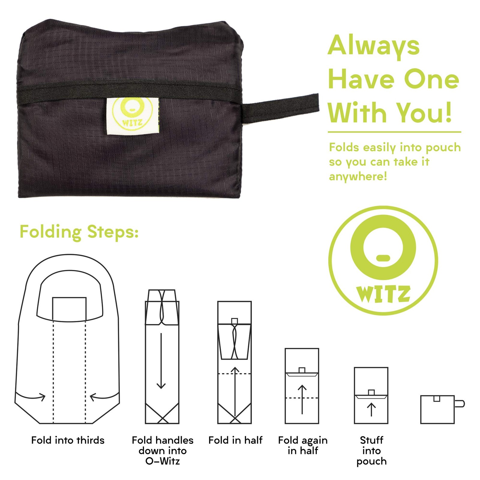 O-WITZ Reusable Grocery Bags | Vibrant Tote Bag For Groceries, Gym, Office Suppl