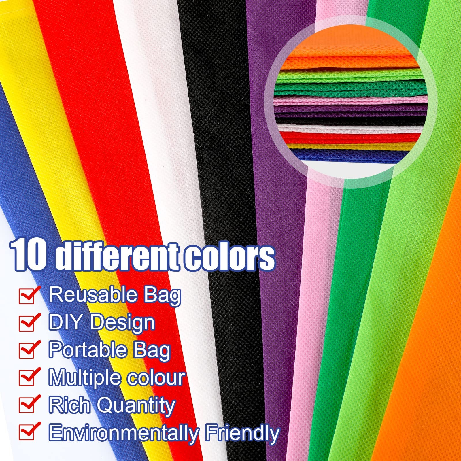 100 Reusable Canvas Tote Bags 15”x16” with Handles – Bulk Pack