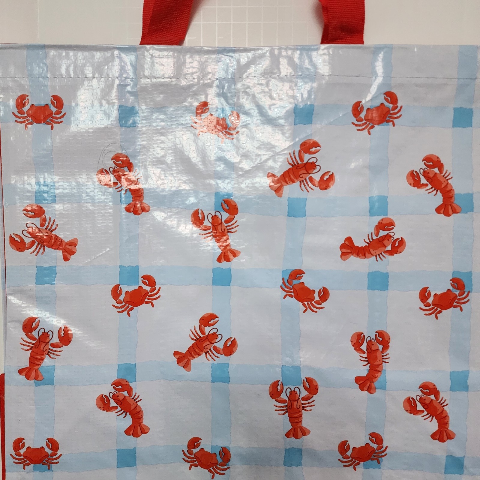 Tesco Lobsters Crabs Tote Bag Crustaceans Sealife Claw Red White Blue New 2025