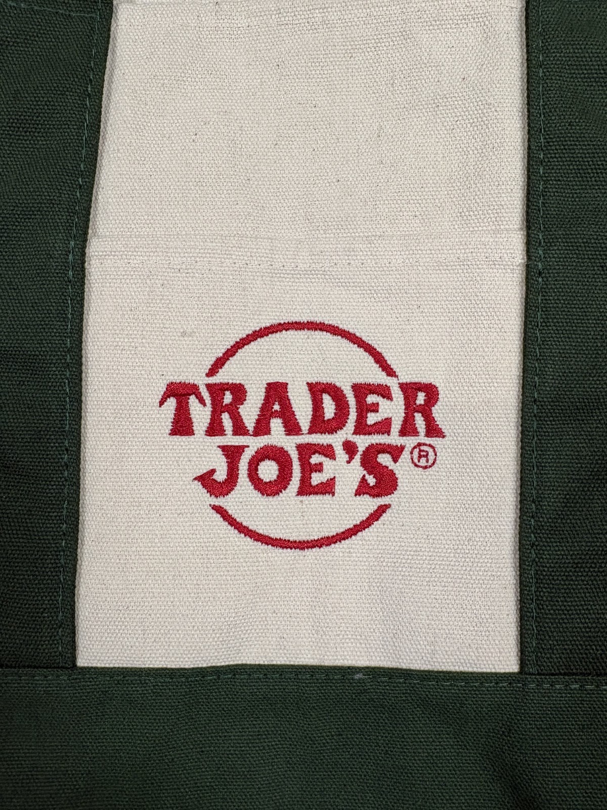 TRADER JOE’S MINI CANVAS TOTE BAG NEW WITH TAG NWT GREEN REUSABLE SHOPPING 10X13