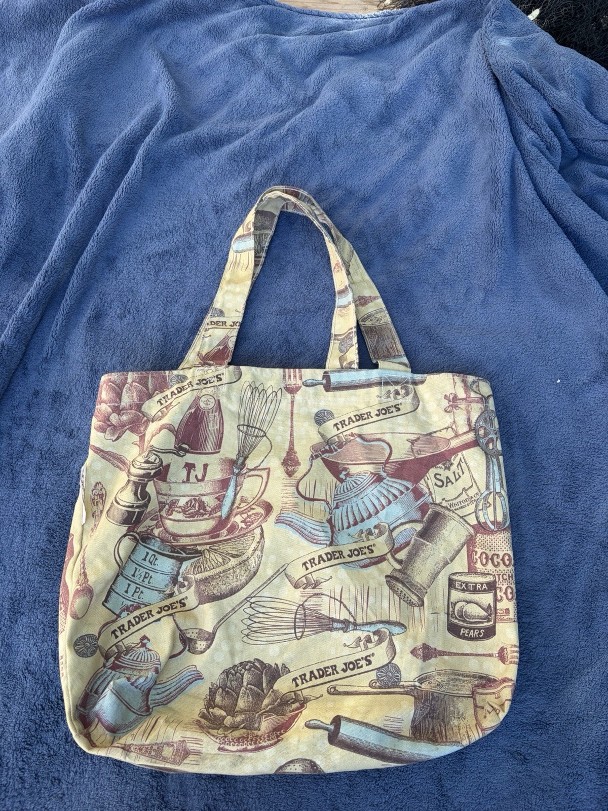 Vintage Trader Joe’s Tote Bag Kitchen Utensils Chef Cloth Bag 12”x17.5”