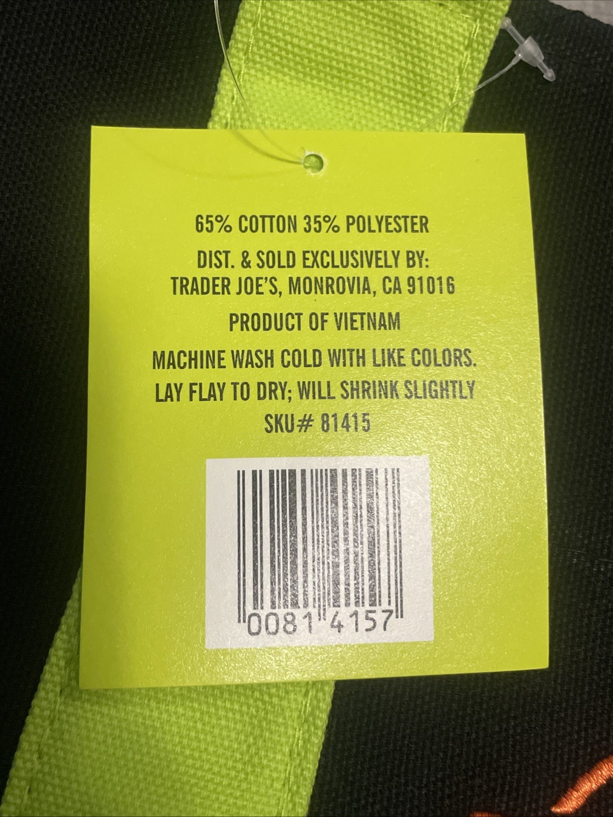 Trader Joe’s Mini Halloween Canvas Tote Bag. RARE MULTI COLOR Purple Green Black